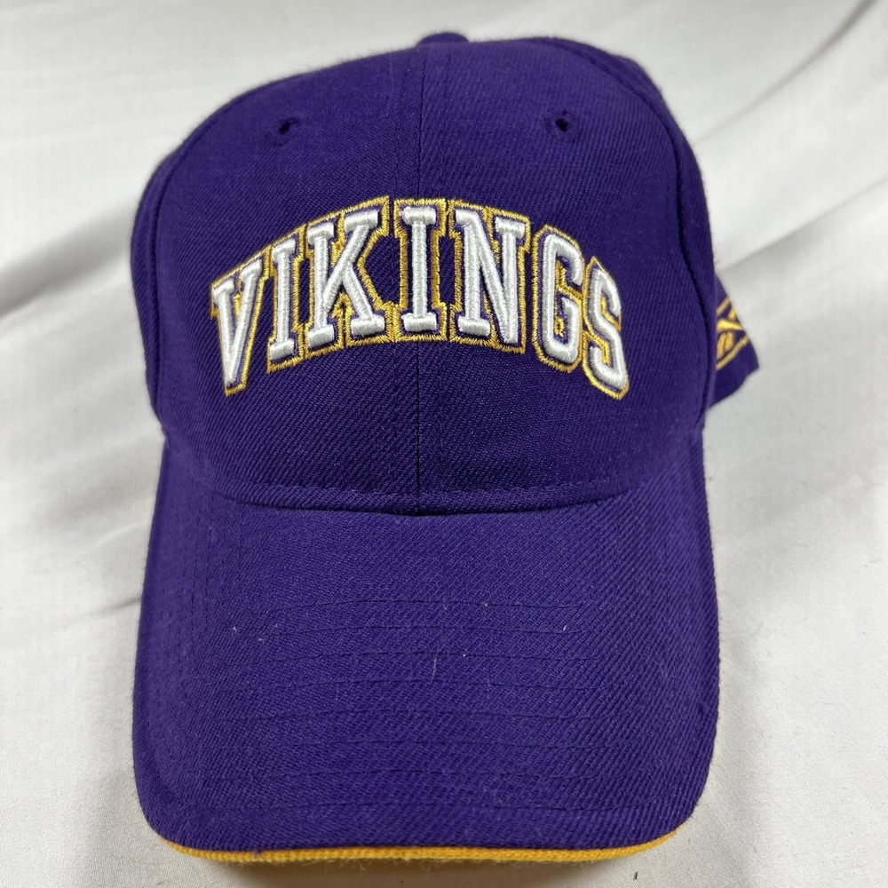 NFL Minnesota Vikings Reebok Cap Hat Purple Gold Adjustable Fit OSFM 0793
